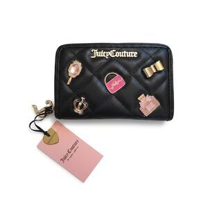 NWT Juicy Couture Girls Only Quilted Charm Wallet Black Liquorice Y2K Glam